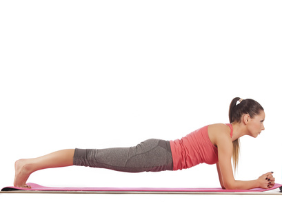 young beautiful girl yoga posing